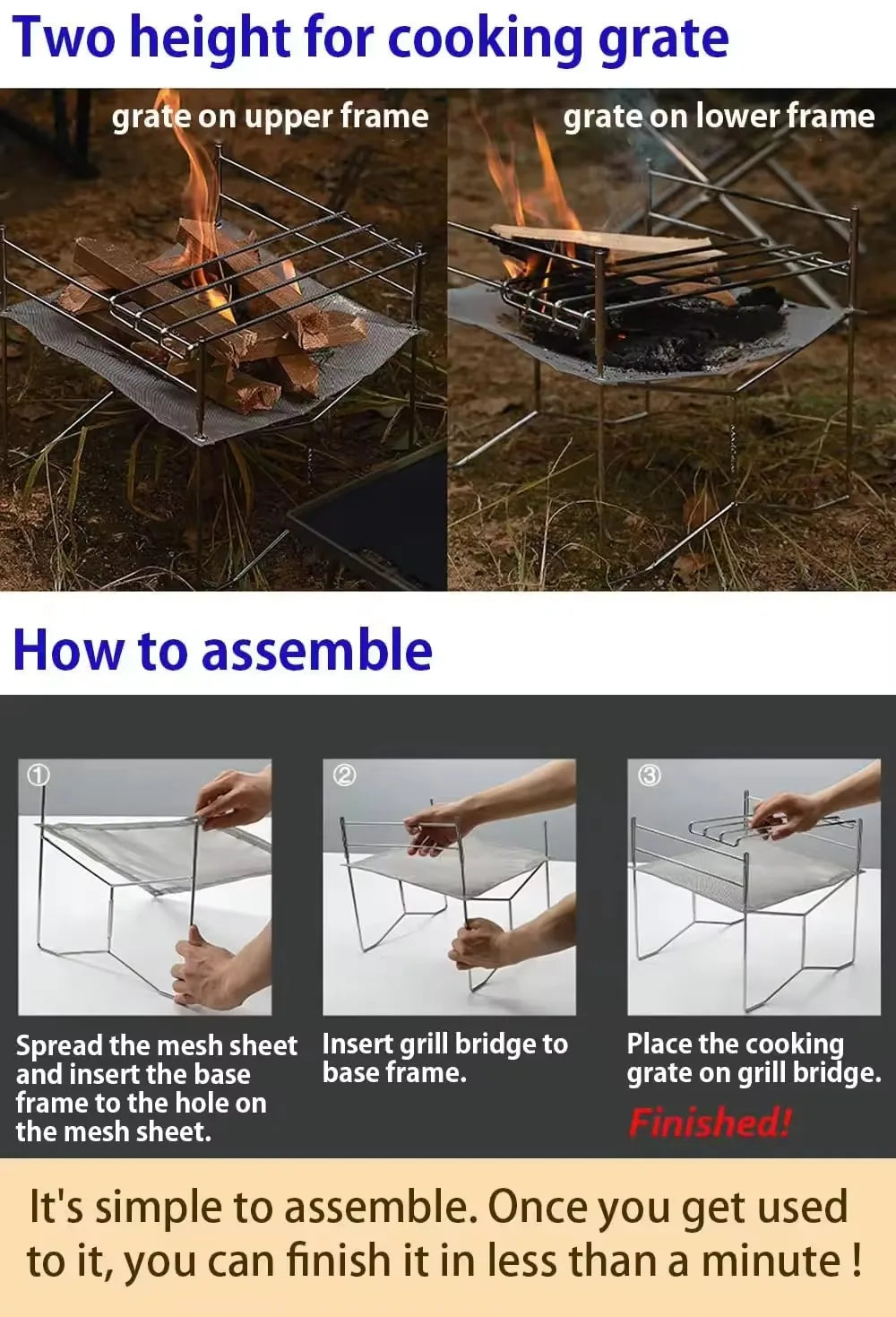 Foldable Outdoor Mesh Fire Pit