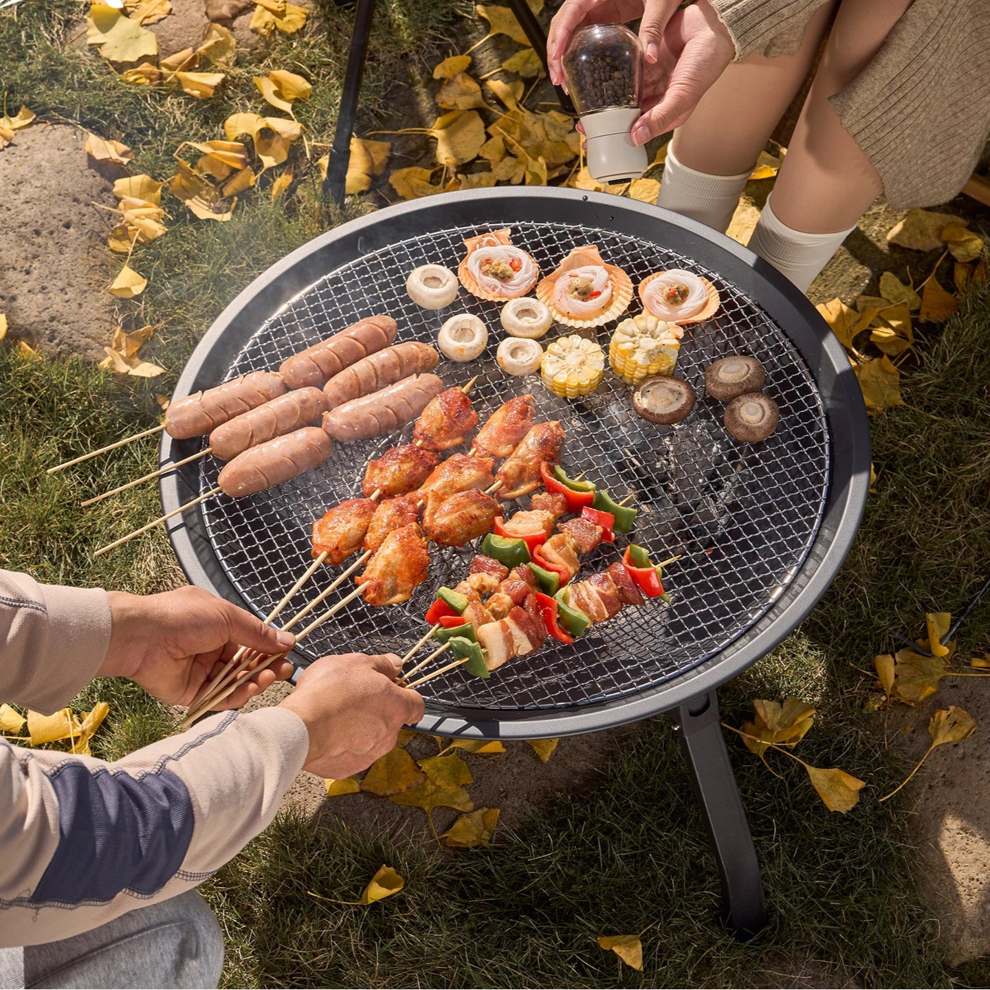22in Foldable Charcoal Burning Fire Pit