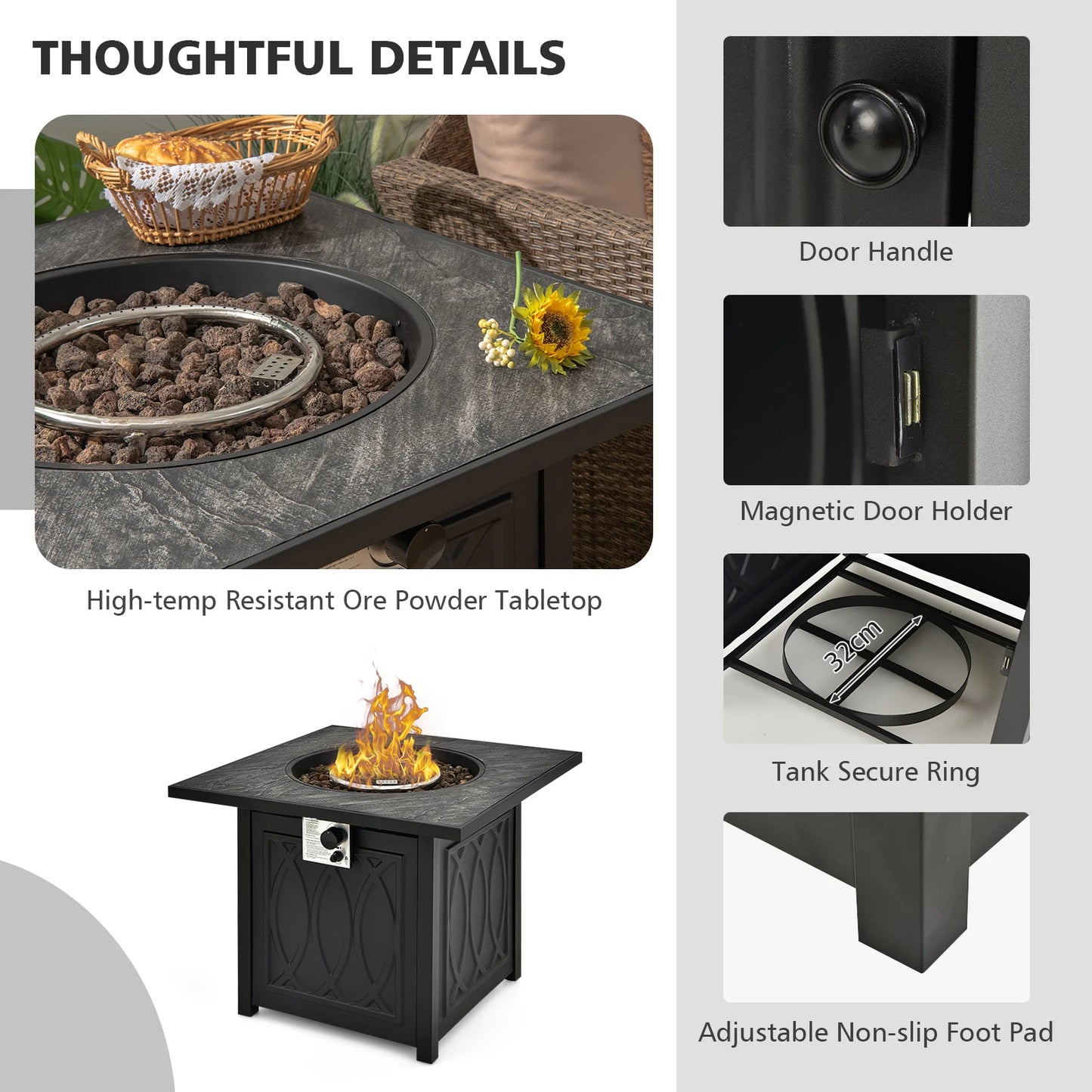 Gas Fire Pit Table